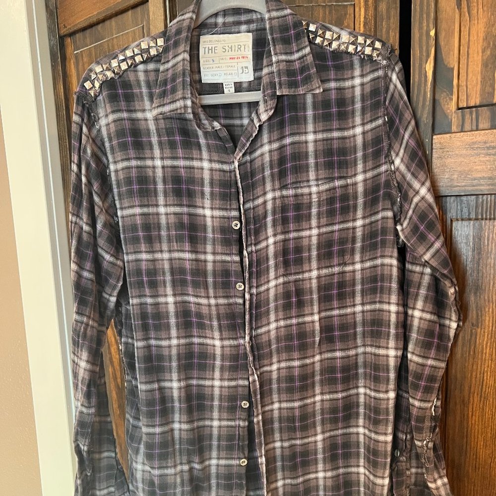 Joes Jeans "The Shirt" shoulder studded flannel